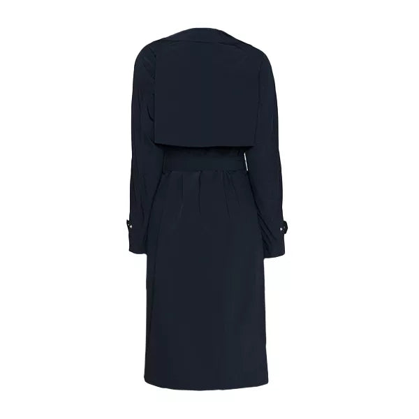 Women’s Long Navy Blue Trench Coat